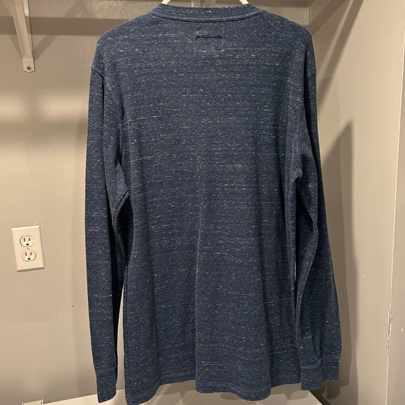 Foundry Blue Fleck Long Sleeve Henley - Picture 9 of 10
